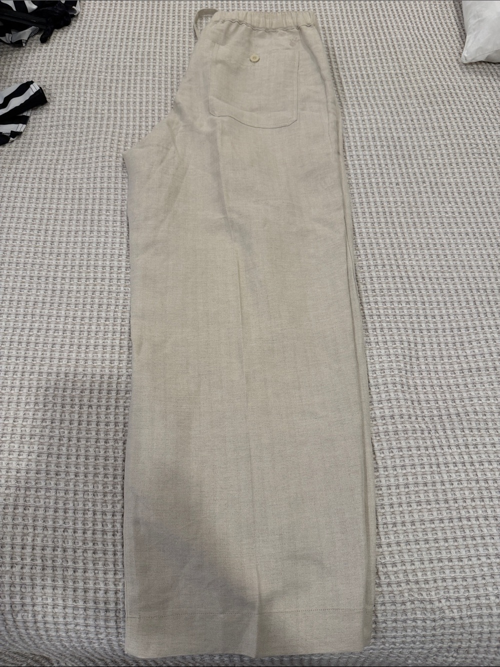 Cubavera Men's Beige Linen-Blend Drawstring Chinos